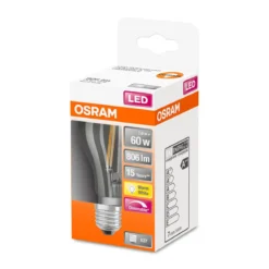 LED Gluehlampe dim E27 806lm 27K 60W Ersatz warmweiss Filament klar