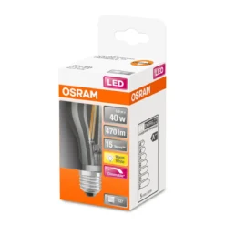 LED Gluehlampe dim E27 470lm 27K 40W Ersatz warmweiss Filament Klar