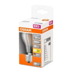 LED Gluehlampe E27 470lm 2.700K 40 WErsatz warmweiss Filament matt