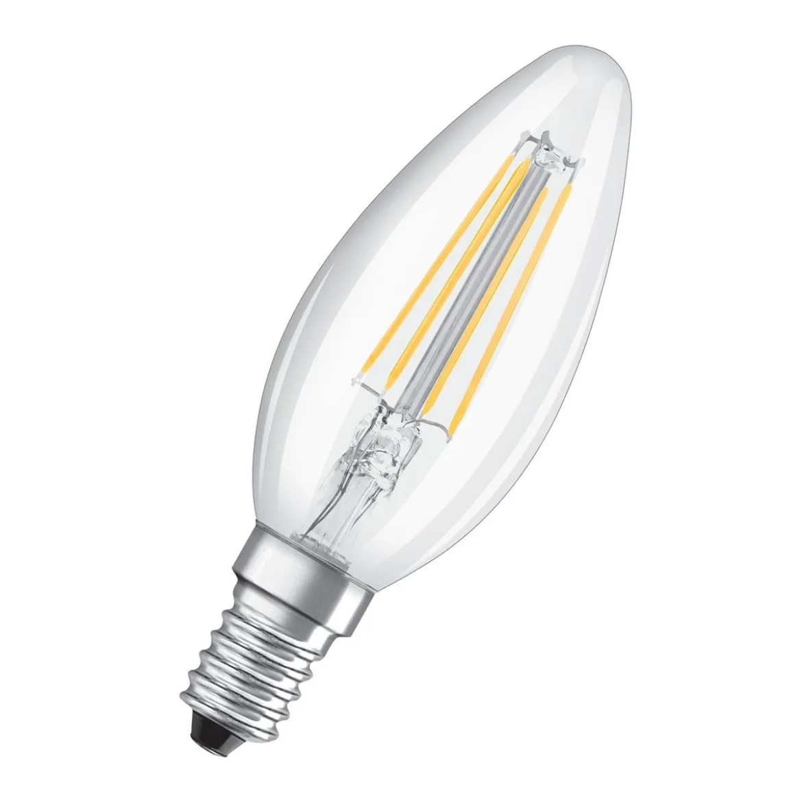 LED Kerze E14 470lm 2.700K 40 WErsatz warmweiss Filament klar