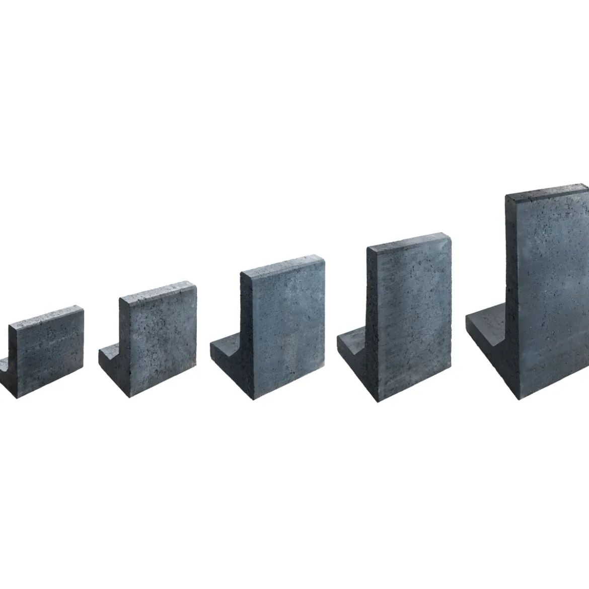 L-Stein 60x35x40x8 cm Anthrazit, mitFase