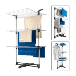 Metaltex Turm-Wäschetrockner Ciclone Vario 78 x 137 x 68 cm silber