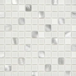 Mosaikfliese X-Glue Glas Alu-Weiß 30 x 30 cm selbstklebend