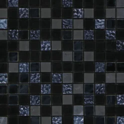 Mosaikfliese X-Glue Glas Schwarz-Blau 30 x 30 cm selbstklebend