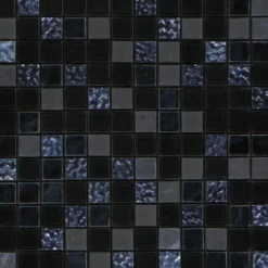 Mosaikfliese X-Glue Glas Schwarz-Blau 30 x 30 cm selbstklebend