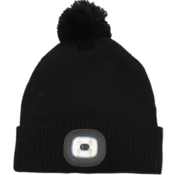 Mütze mit Bommel und LED Lampe