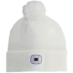 Mütze mit Bommel und LED Lampe