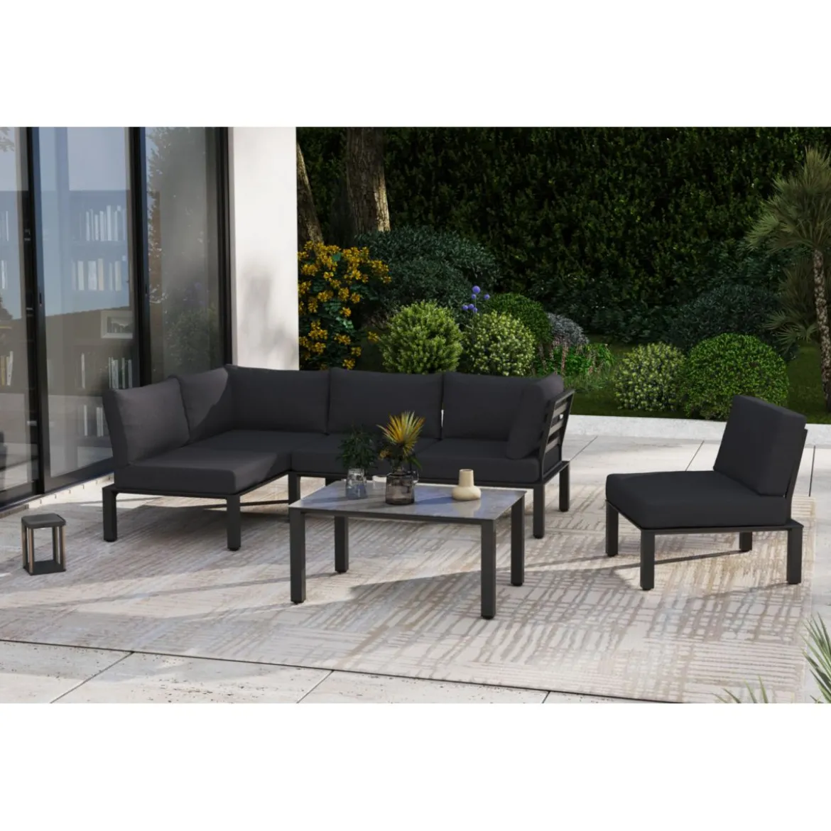 MWH Widoo Sessel Alu eisengrauinkl. Sitz- u. Rueckenkissen