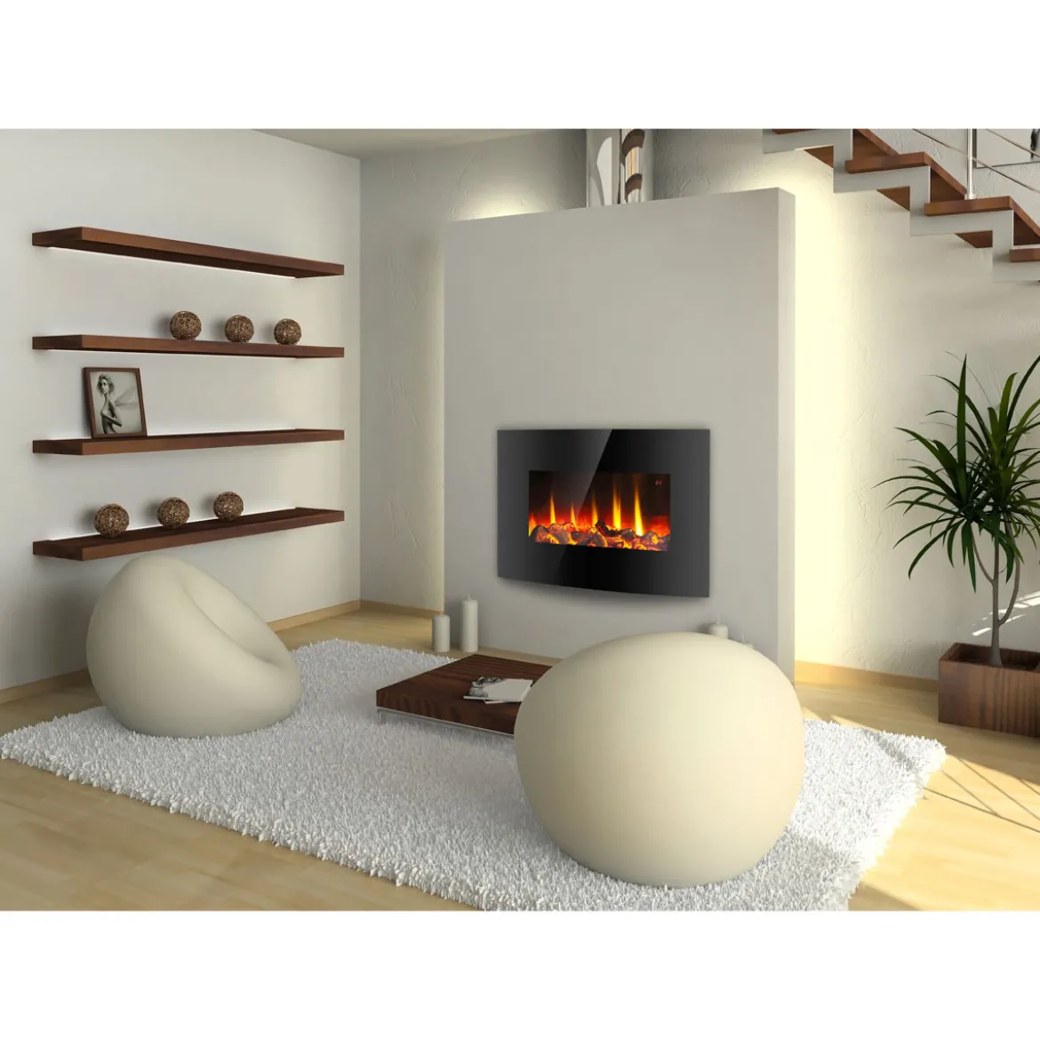 MyFireTool Elektrischer Wandkamin mit Fernbedienung inkl Batterien