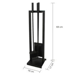 MyFireTool Kaminofenbesteck, 3tlg., Farbe: Schwarz, pulverbeschichtet