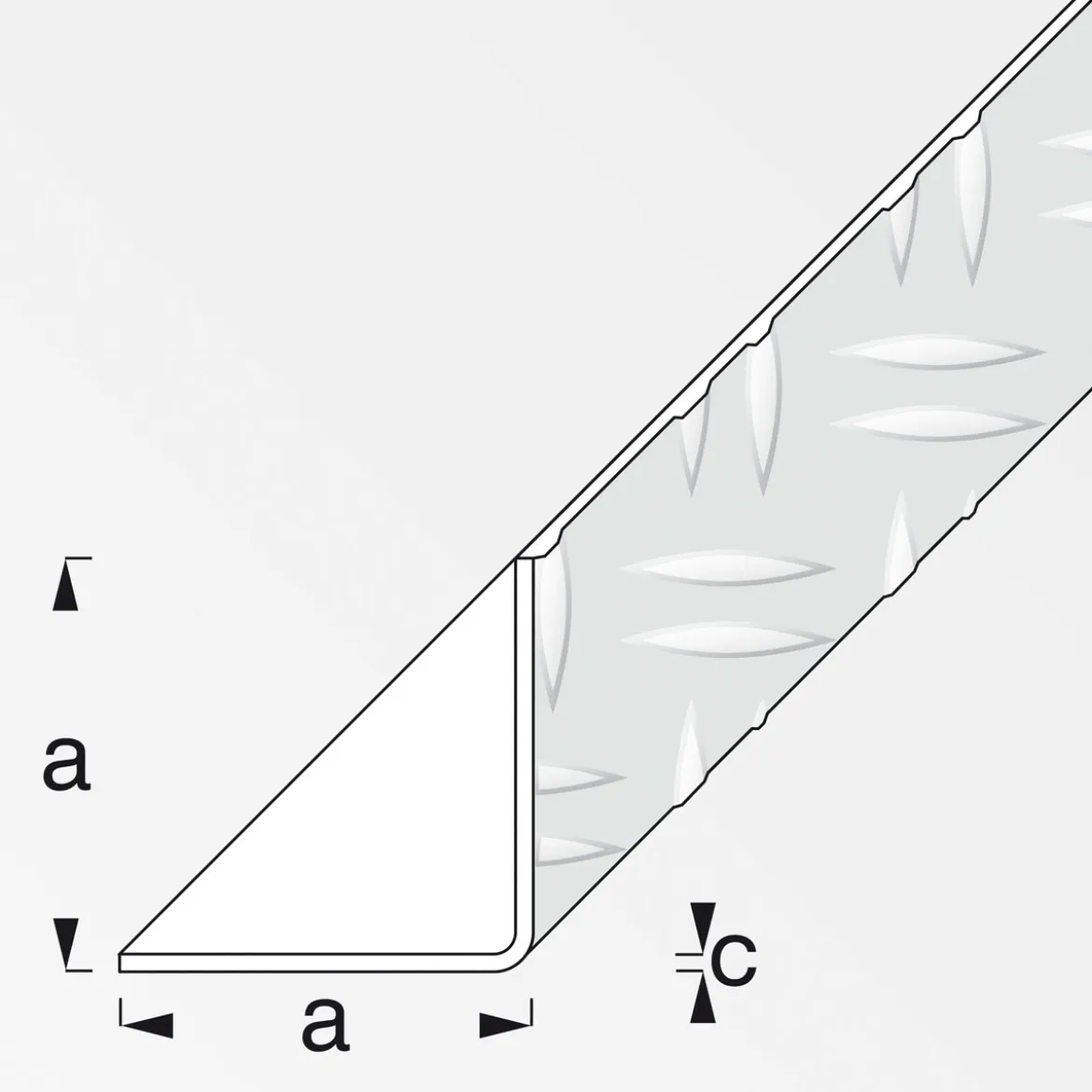 MyTool Riffelblechwinkel 29,5 mm 1m gleichschenklig blank