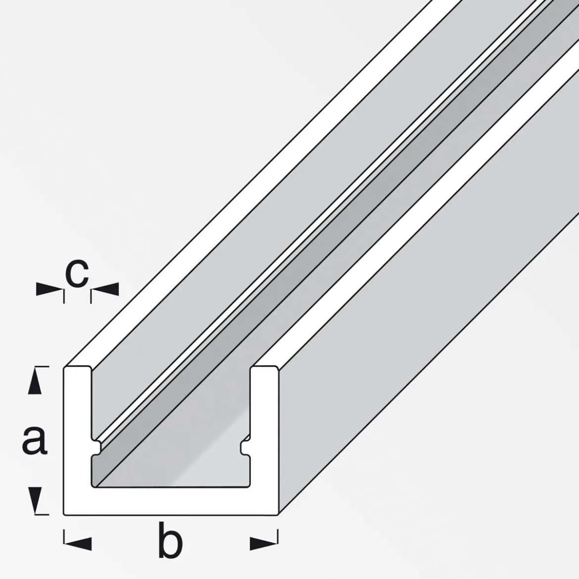 MyTool U-Profil 10 x 16,5 x 1,5 mm 2m silber