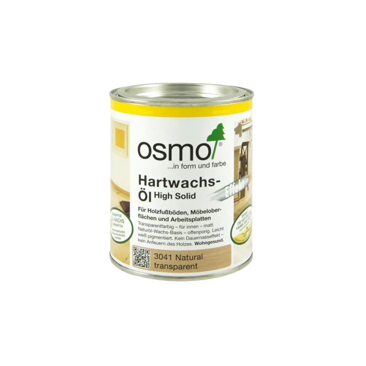 Osmo Hartwachs-Öl Farbig Natural weiß transparent 750ml