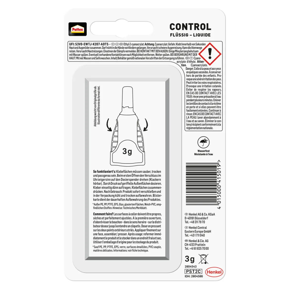 Pattex Sekundenkleber Flüssig Matic 3 g