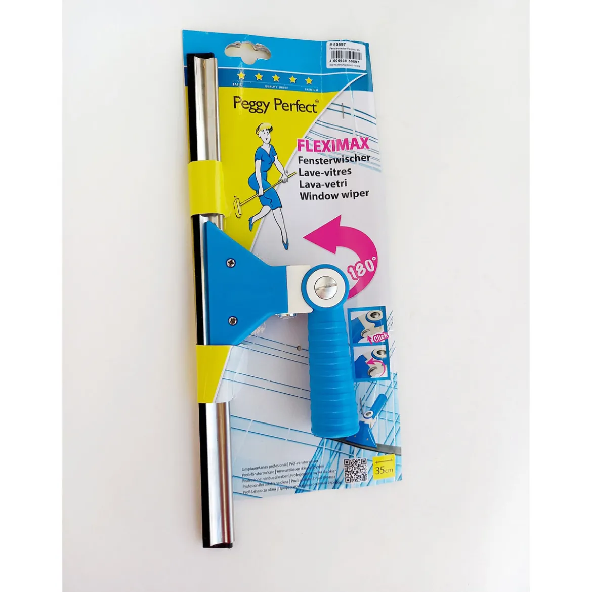 Peggy-Perfect Fensterwischer Fleximax mit drehbarem Griff