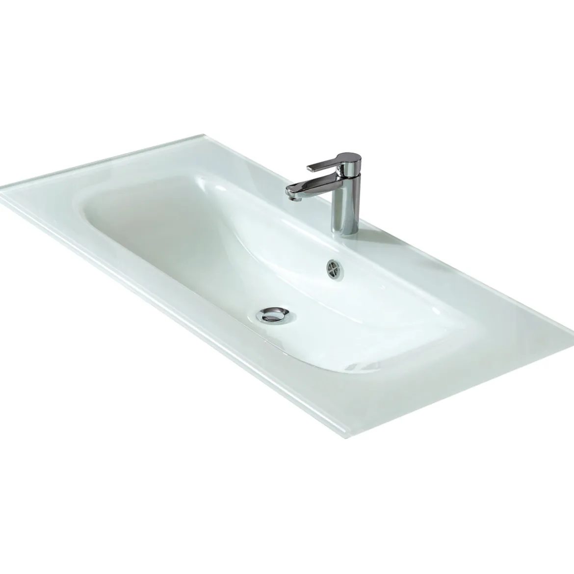 Pelipal Glaswaschtisch Trentino weiß 107 x 1,5 x 50 cm