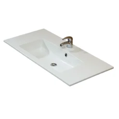 Pelipal Mineralmarmor-Waschtisch Trentino weiß 107 x 1,5 x 20 cm
