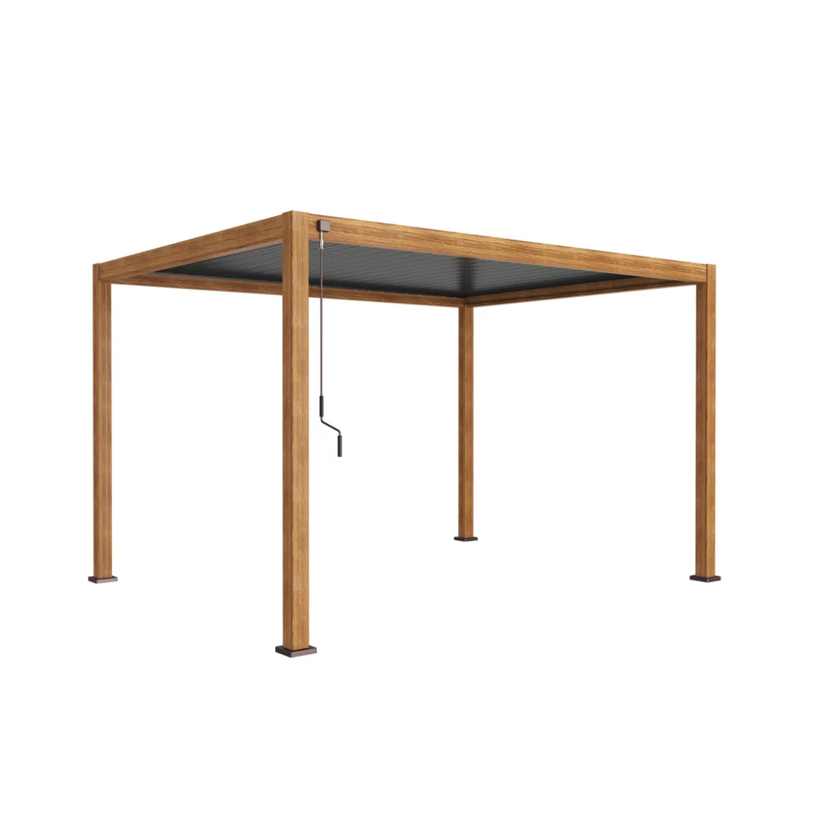 Pergola 111 Deluxe Dark Oak Holzoptik 300 x 250 x 600 cm
