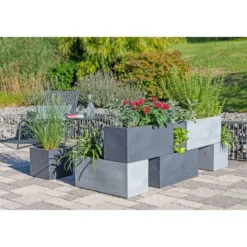 Pflanzgefaess C-Cube Stony black 80/240Long