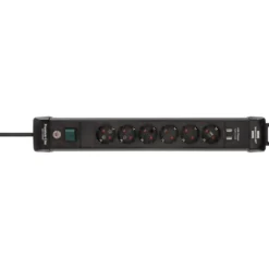 Premium Line 6fach mit USB schwarz 3 mH05VV-F 3G1,5
