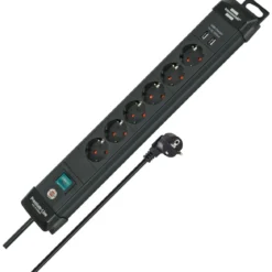 Premium Line 6fach mit USB schwarz 3 mH05VV-F 3G1,5