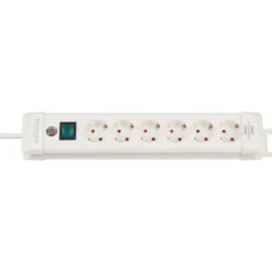 Premium-Line 6fach weiss DE3m H05VV-F3G1,5 mit Schalter