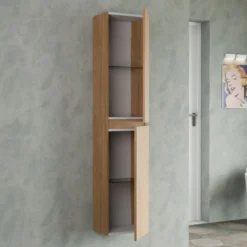 Progetto Idea Stella Hochschrank Miral BxHxT 34x132x25cm, 2 Türen, verschiedene Holzdekore
