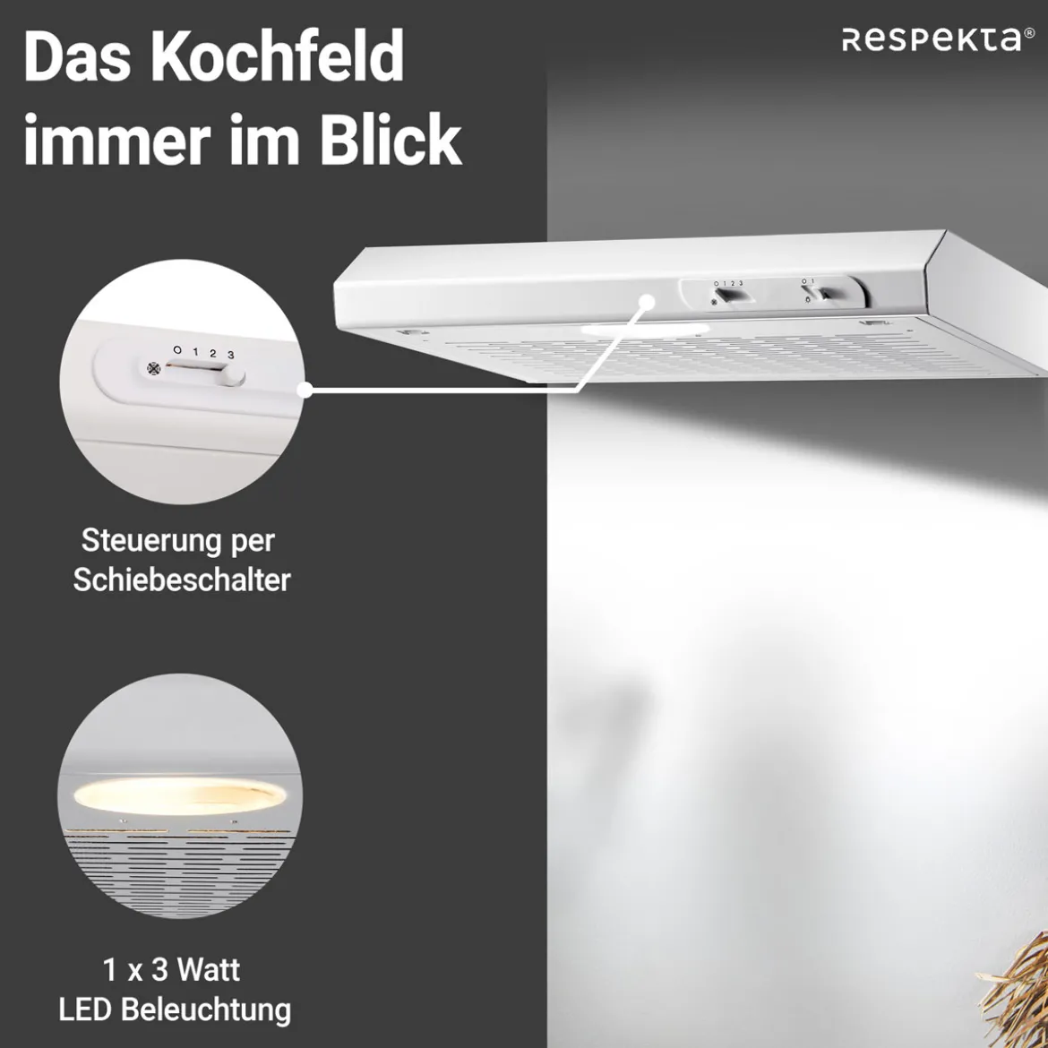 respekta Dunstabzugshaube DH520WL weiss