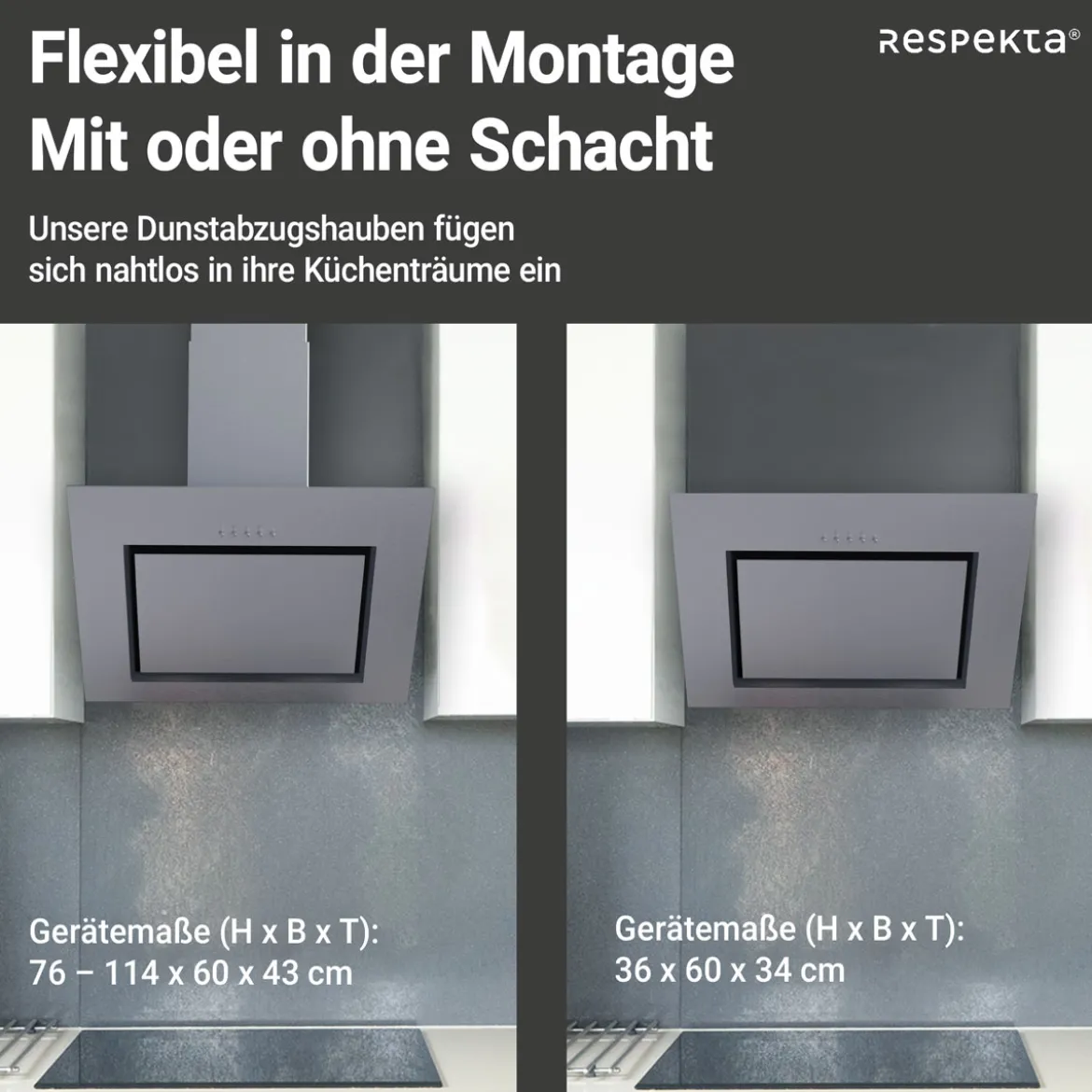 respekta Schraeghaube CH22020 IXA 60cmEdelstahl EEK B