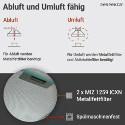 respekta Unterbauhaube CH1259IXCNEdelstahl, 60 cm, EEK C