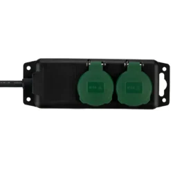 REV Ritter Steckdosenleiste IP 44 2-fach 1,4 m scharz-grün