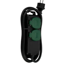REV Ritter Steckdosenleiste IP 44 2-fach 1,4 m scharz-grün