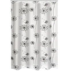 RidderDuschvorhang Moonflower Folie 180 x 200 cm schwarz