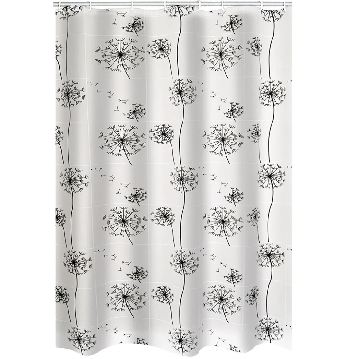 RidderDuschvorhang Moonflower Folie 180 x 200 cm schwarz