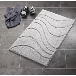 RidderTeppich La Ola 60 x 90 cm grau Polyester