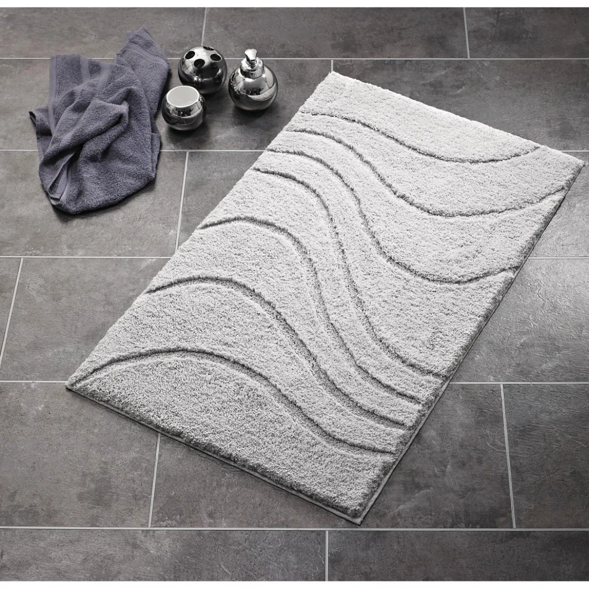 RidderTeppich La Ola 60 x 90 cm grau Polyester