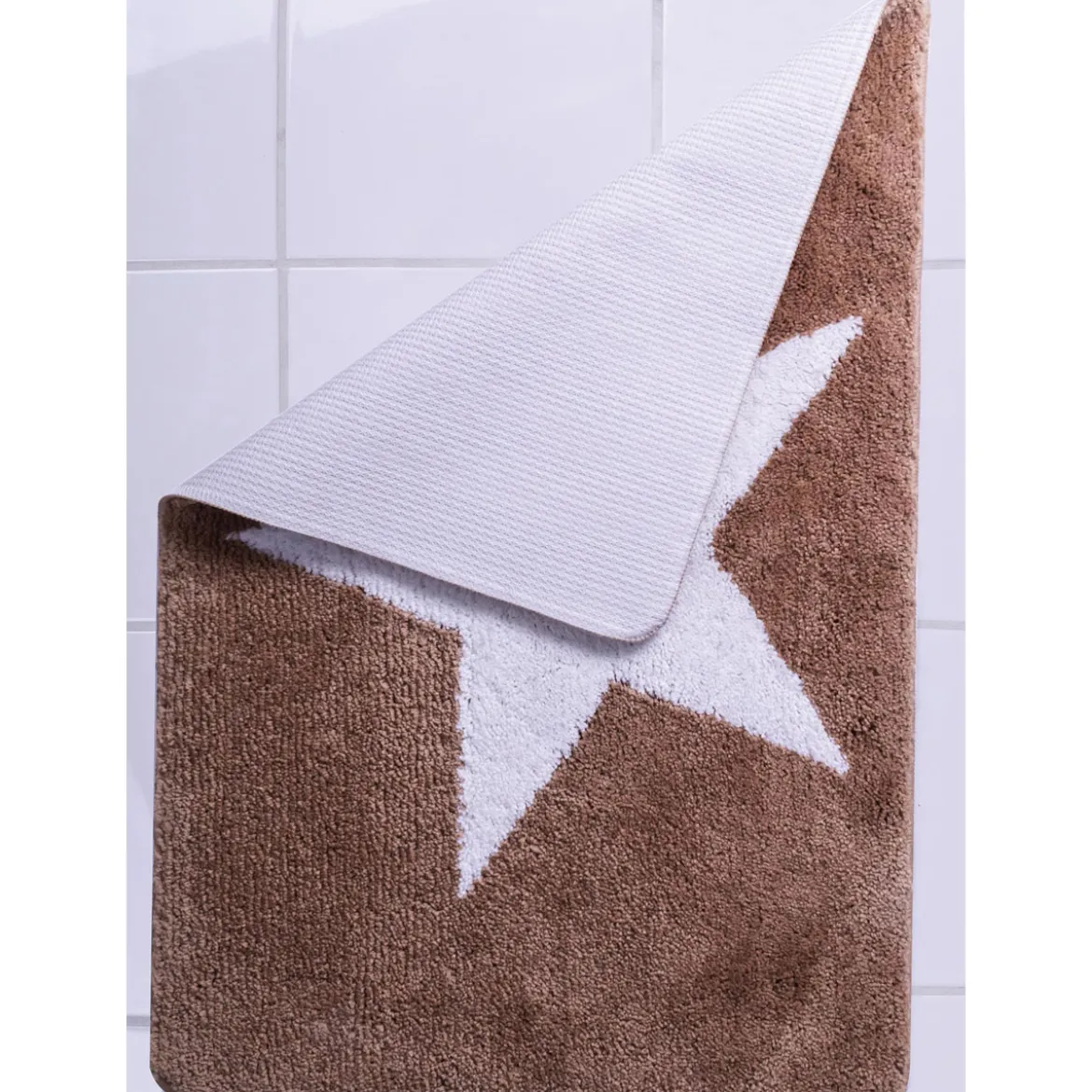 RidderTeppich Star 55 x 50 cm weiß-blau Polyester-Microfaser
