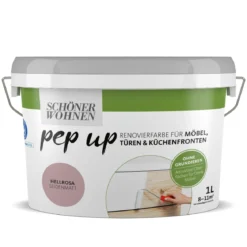 Schöner Wohnen Farbe pep up Möbel- Türen- und Küchenfronten-Lack Hellrosa seidenmatt 1 L