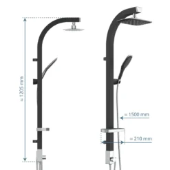 Schütte Überkopfbrause-Set Madagaskar schwarz