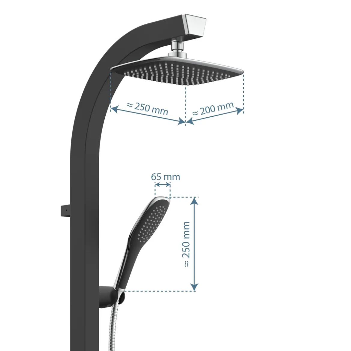 Schütte Überkopfbrause-Set Madagaskar schwarz