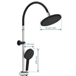 Schütte Überkopf-Brauseset Matao Rain chrom/Schwarz matt