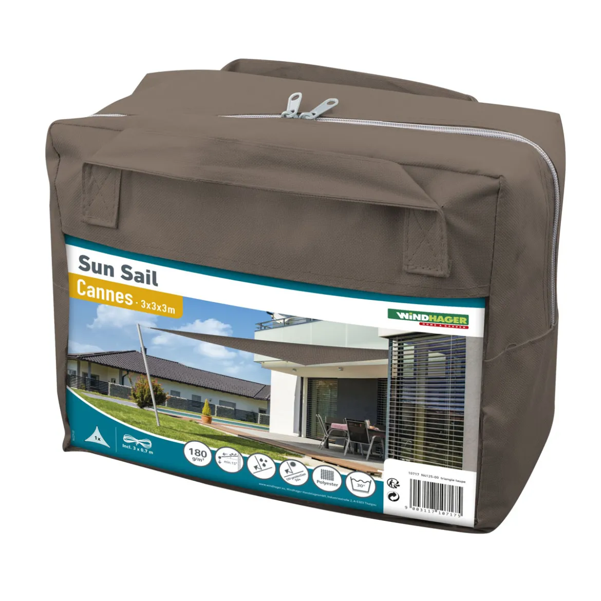 Segel Cannes Dr 3x3x3m taupe