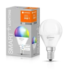 Smart u. WiFi Tropfenform 40W Ersatz470lm RGBW u. TW 2700-6500K E14