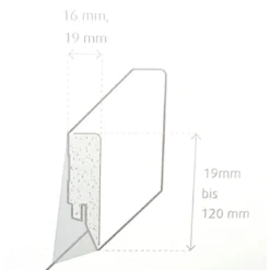 Sockelleiste Topline 7 x 1,9 x 250 cm weiß