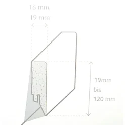 Sockelleiste Topline 4 x 1,6 x 250 cm weiß