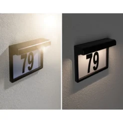 Solar HausNr.-Leuchte Dayton II SchwarzIP44 3000K