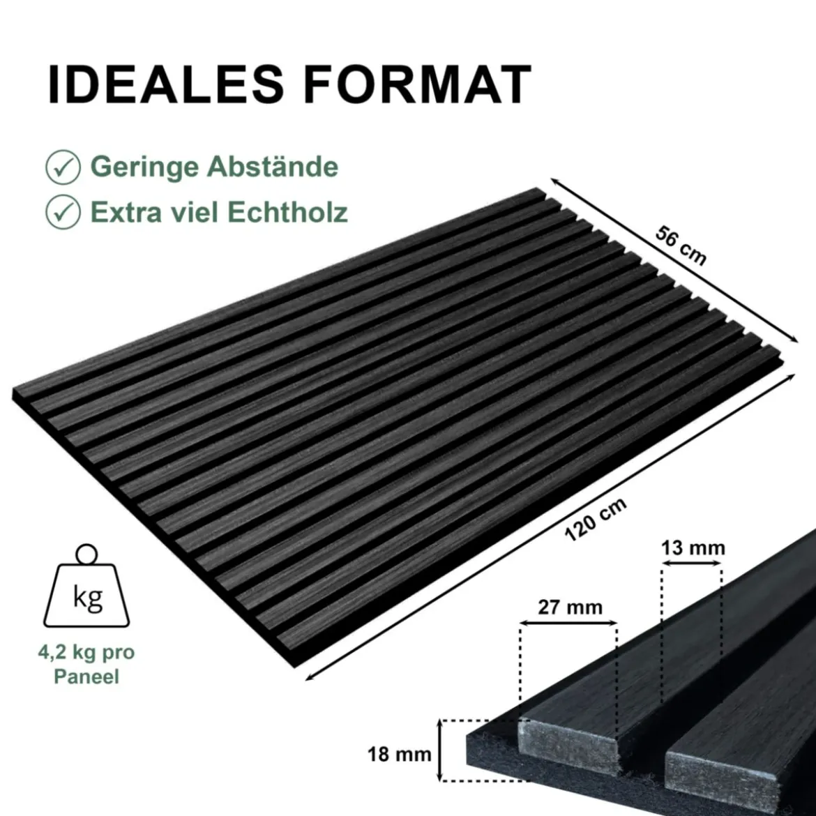 Sonido Elements Akustikpaneel Black oak1200x560x18mm FSC
