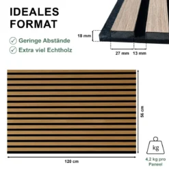 Sonido Elements Akustikpaneel Oiled oak1200x560x18mm FSC