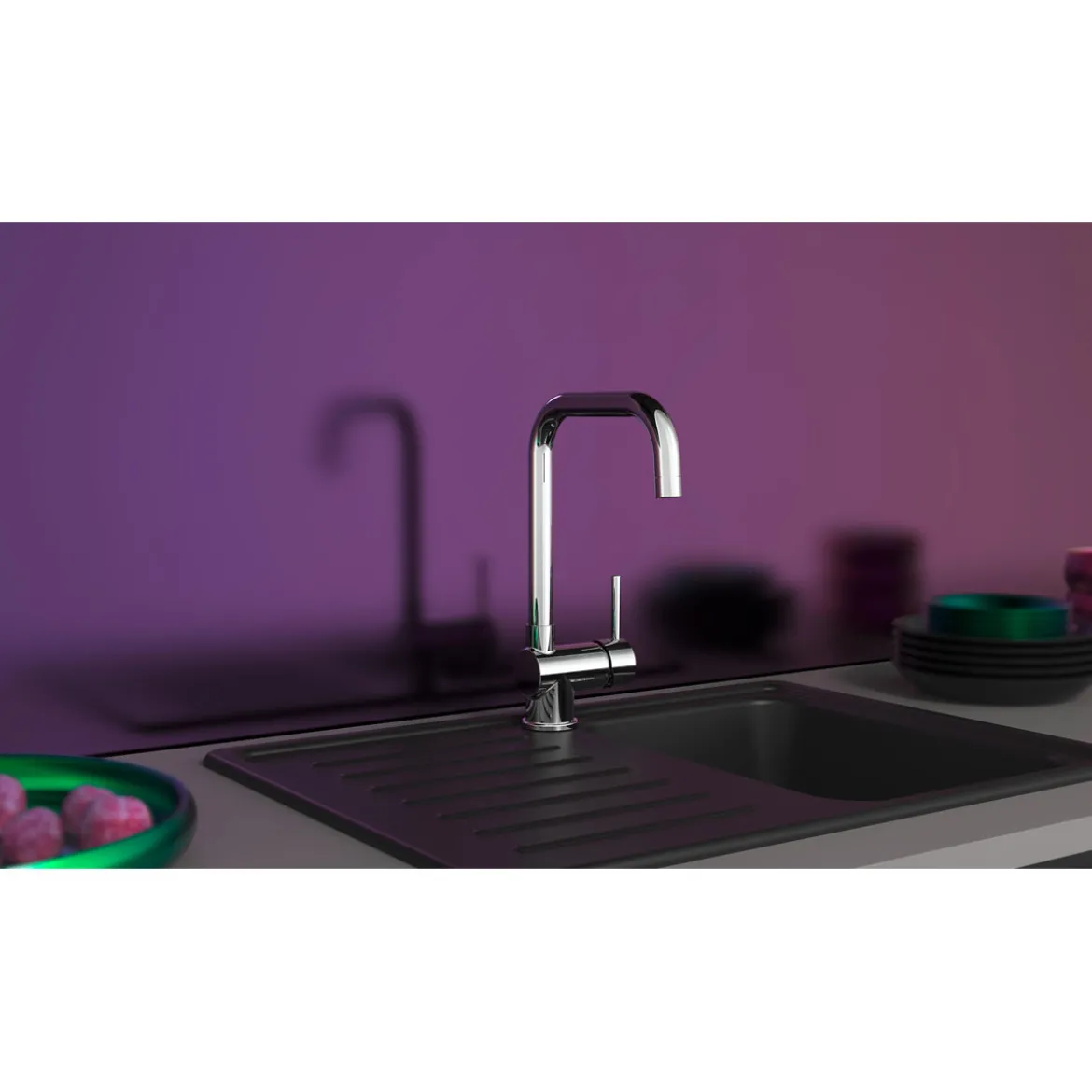 SP-Armatur Futura chrom mit Cold-Startmit Keramik-Kartusche inkl. Befestigung