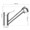 SP-Armatur Verona chrom mit Geschirr-Brause 2S Kartusche mit keram.Dichtungen